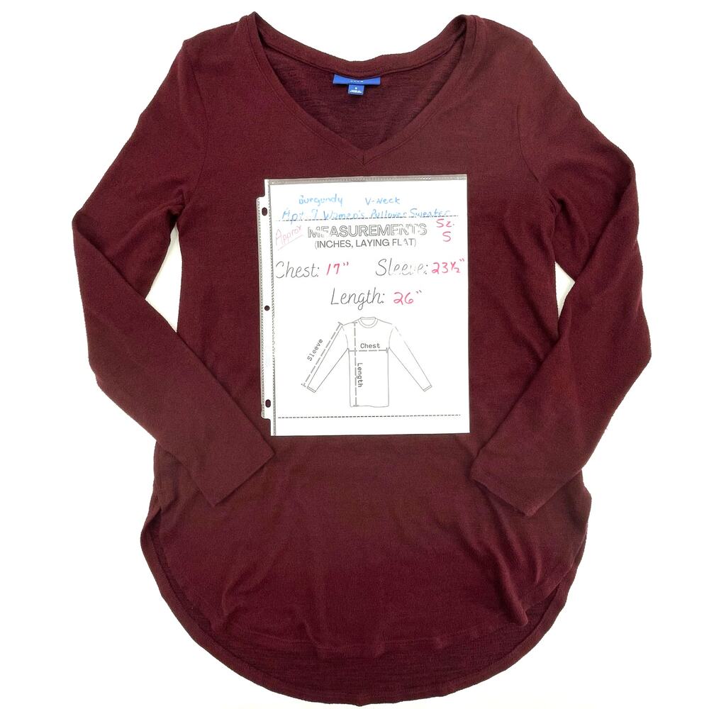 Apt. 9 Women's V-neck Tunic Sweater, Burgundy, Size S, Lounge Comfort Soft - Picture 9 of 9